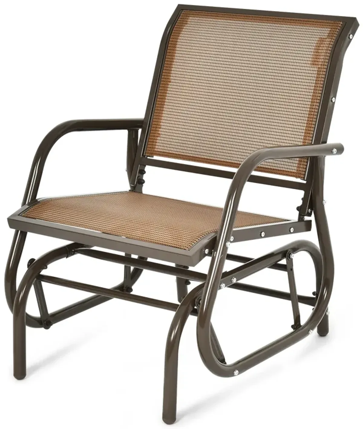 Outdoor Single Swing Glider Rocking Chair with Armrest