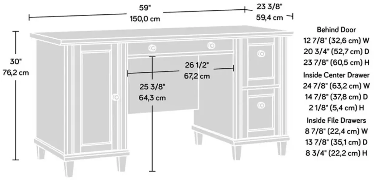 Sauder HAMMOND COMPUTER DESK CHALK OAK