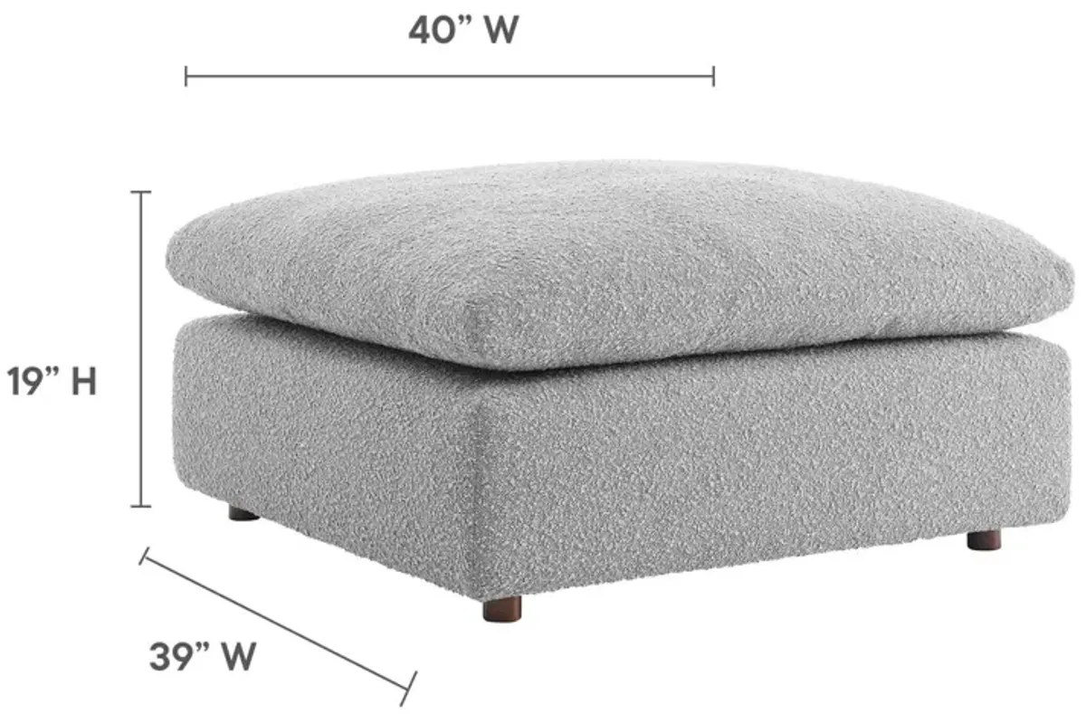 Commix Down Filled Overstuffed Boucle Fabric Ottoman