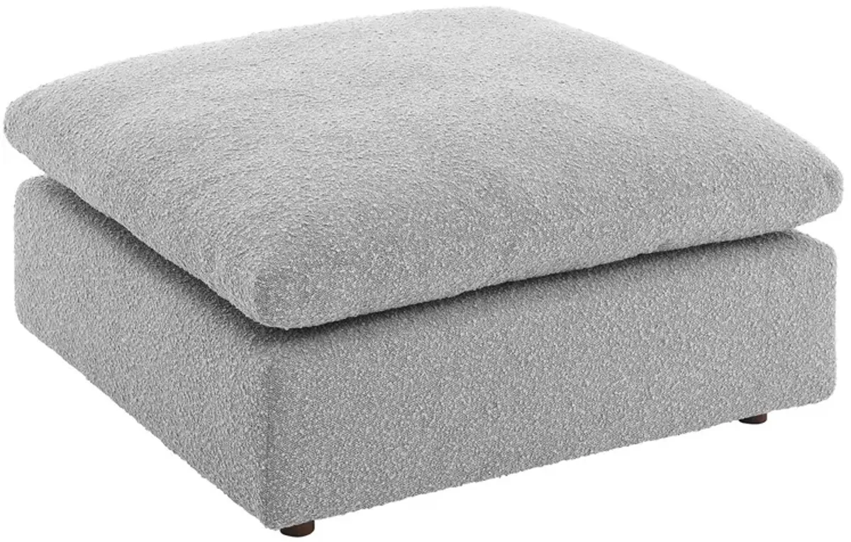 Commix Down Filled Overstuffed Boucle Fabric Ottoman