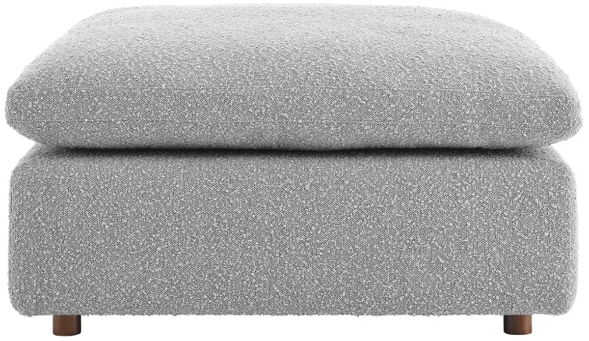 Commix Down Filled Overstuffed Boucle Fabric Ottoman