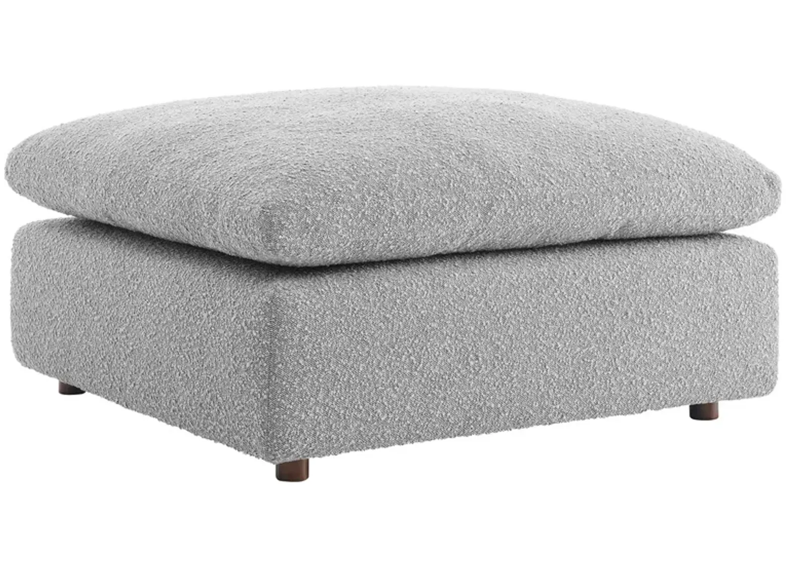 Commix Down Filled Overstuffed Boucle Fabric Ottoman