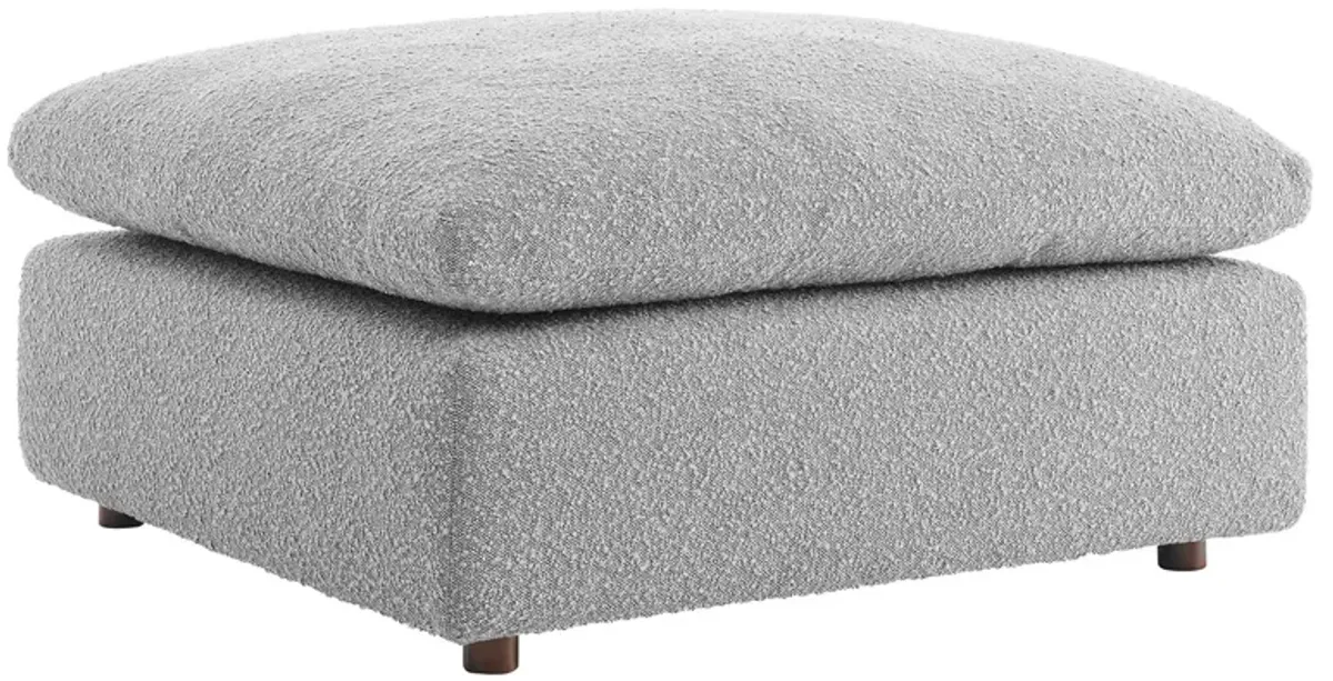 Commix Down Filled Overstuffed Boucle Fabric Ottoman