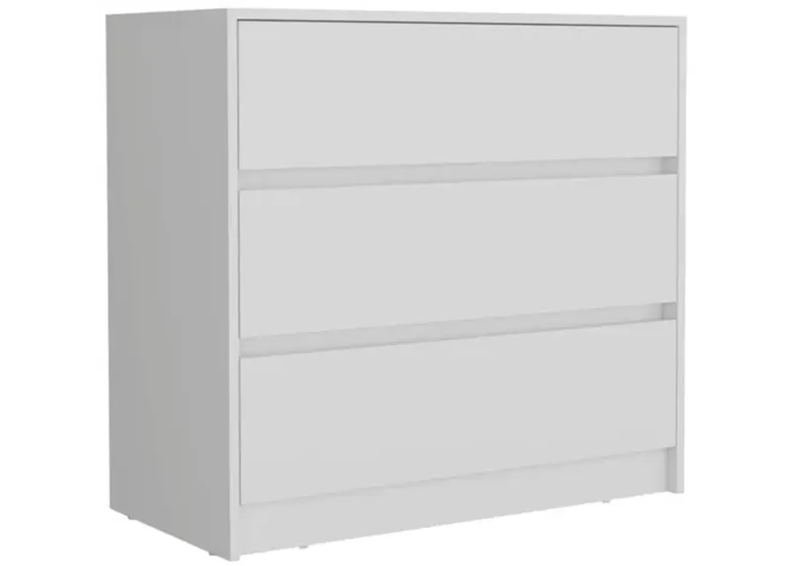 DEPOT E-SHOP Palmer 3 Drawers Dresser, Chest of Drawers, White