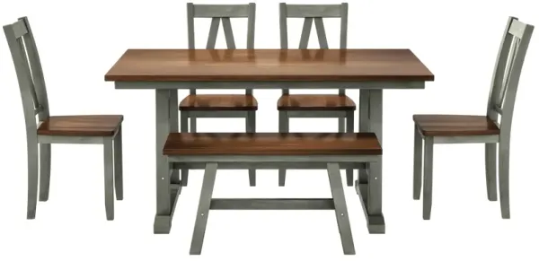 Merax 6-Piece Wood Dining Table Set