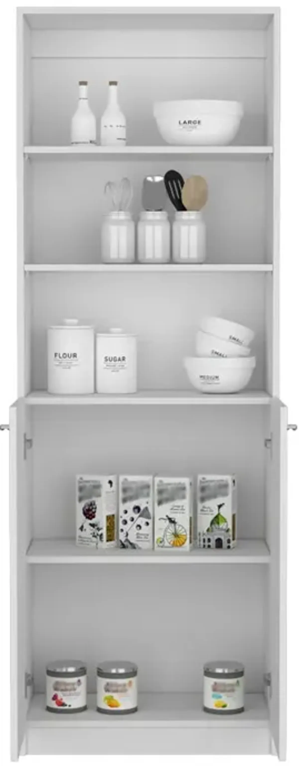 Bookcase Dual-Door Benzoni, Office, White