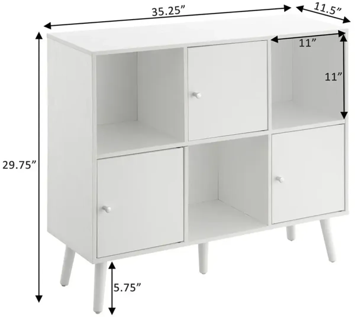 Convience Concept, Inc. Xtra Storage 3x2 3 Door Cabinet Console Table