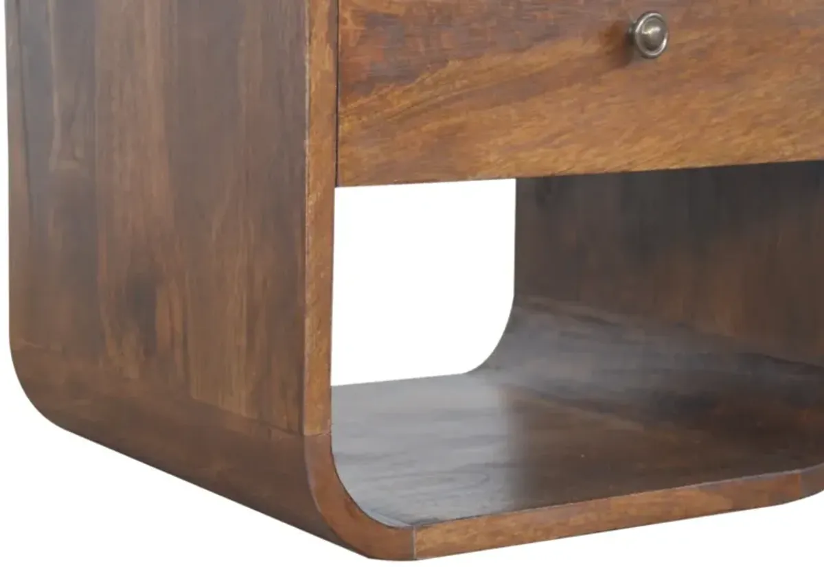 Artisan Furniture Chestnut Curved Edge 1 Drawer Nightstand