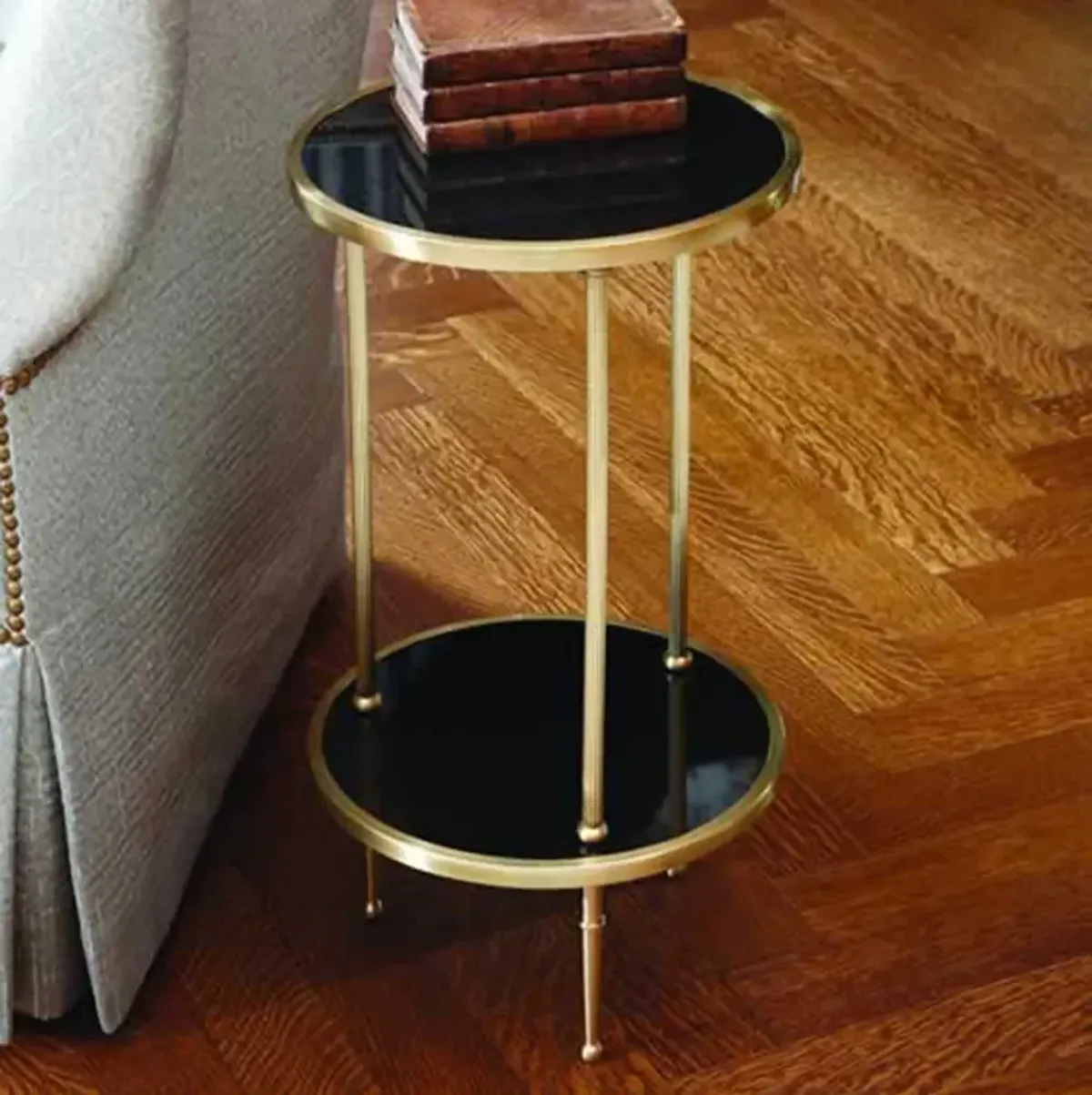 Petite Two-Tier Table Gold