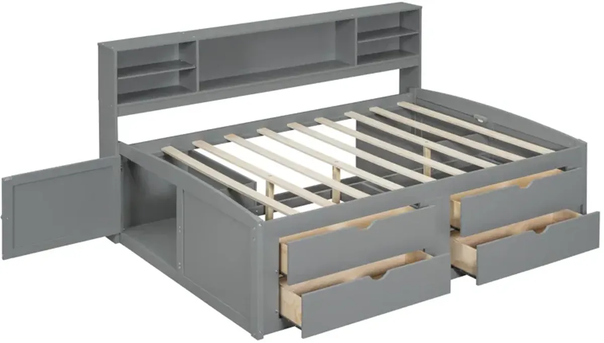 Merax Wood Daybed with Storage Cabinets