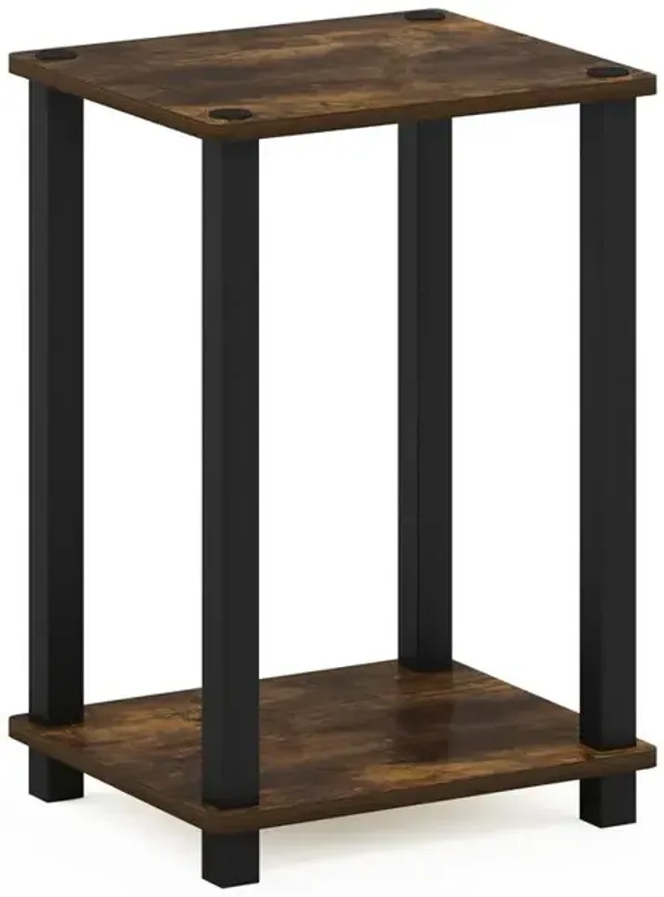 Furinno Simplistic End Table, Small, Amber Pine/Black