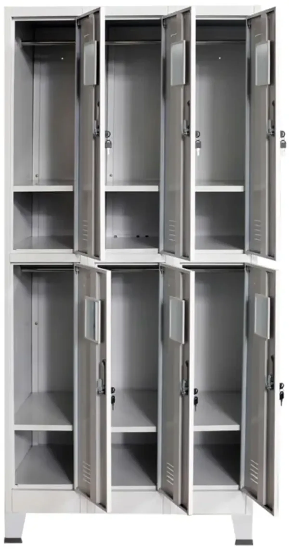 vidaXL Locker Cabinet with 6 Compartments Steel 35.4"x17.7"x70.9" Gray