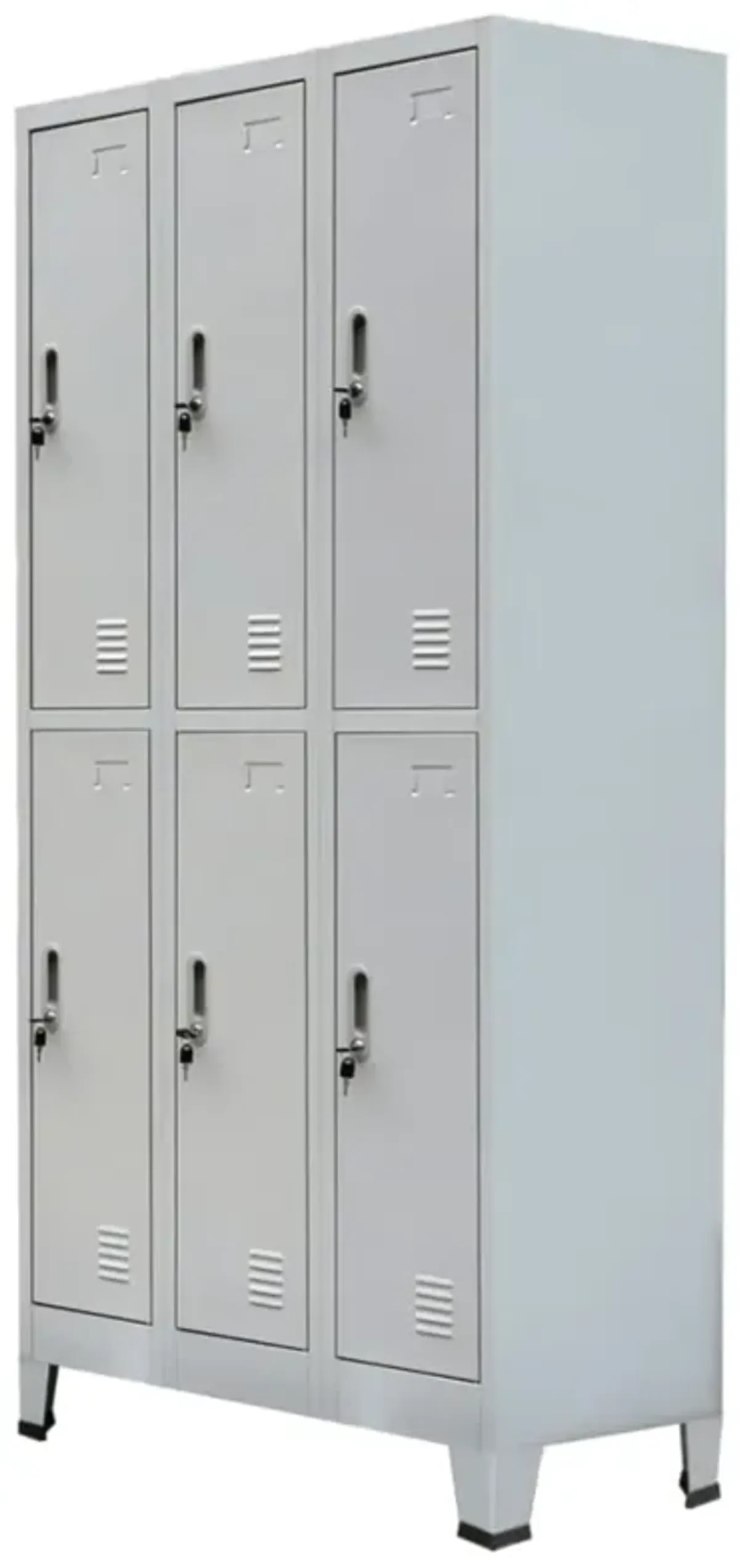 vidaXL Locker Cabinet with 6 Compartments Steel 35.4"x17.7"x70.9" Gray