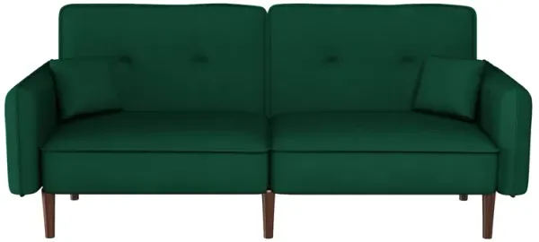 Convertible Sofa Bed With Wood Legs In Cotton Linen Fabric