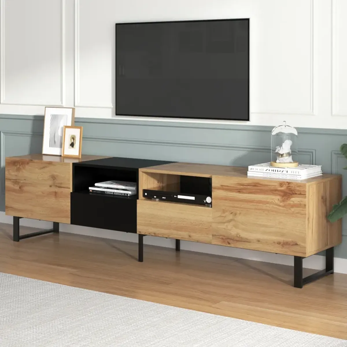 Merax Modern TV Stand with 2 Storage Cabinets