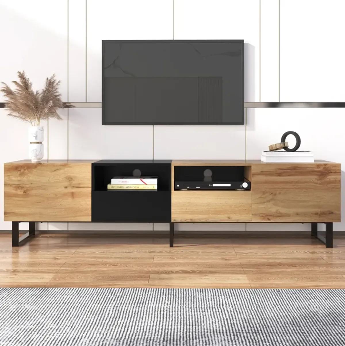 Merax Modern TV Stand with 2 Storage Cabinets