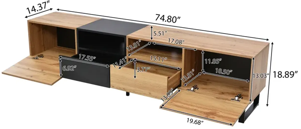 Merax Modern TV Stand with 2 Storage Cabinets