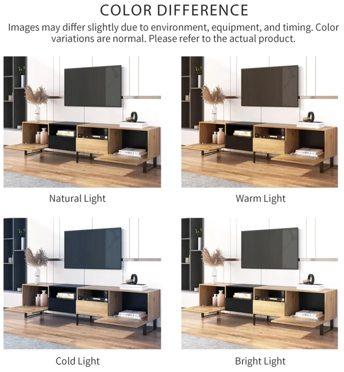 Merax Modern TV Stand with 2 Storage Cabinets