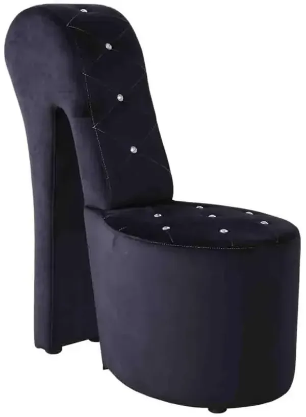 Best Master Furniture Tristram 19 Velvet High Heel Shoe Chair In Black