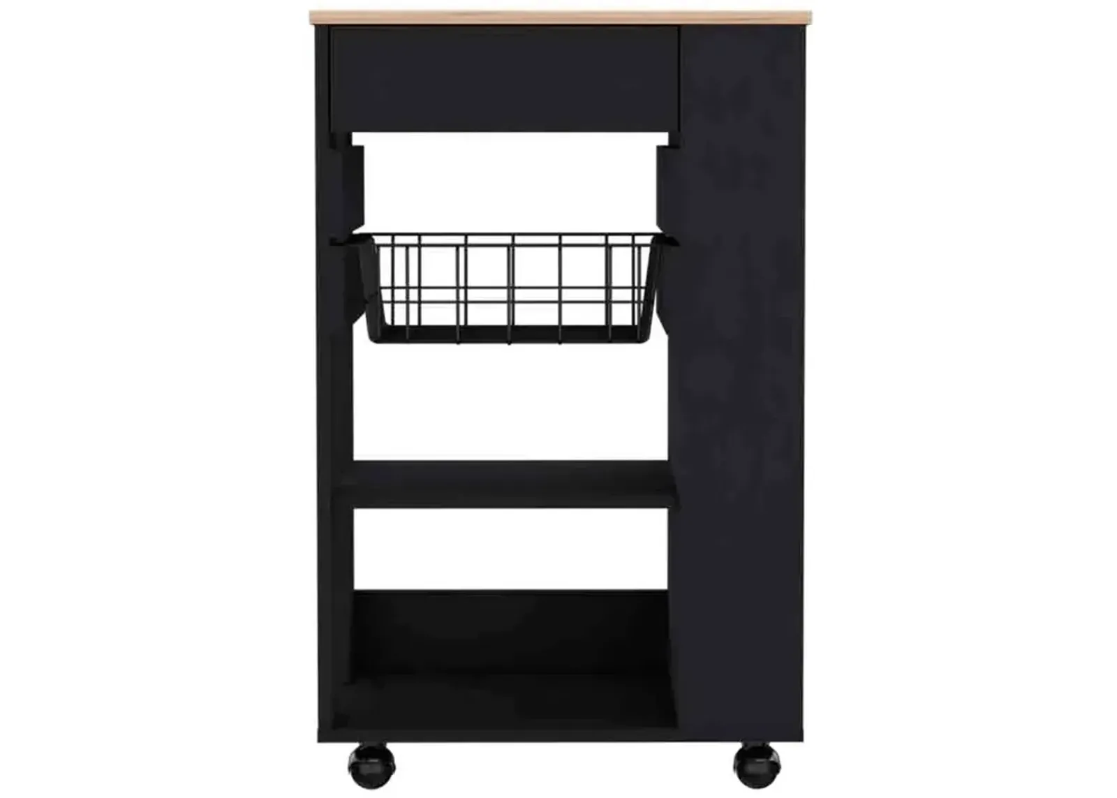 Kitchen Cart Sonex, Kitchen, Black / Light Oak