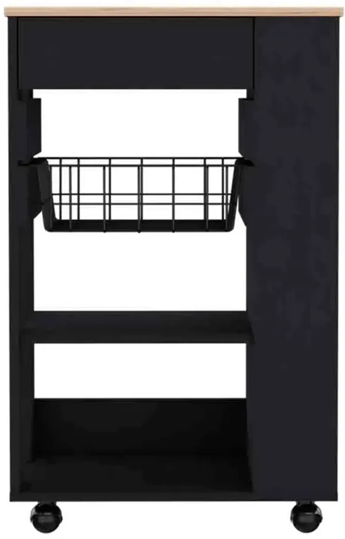 Kitchen Cart Sonex, Kitchen, Black / Light Oak