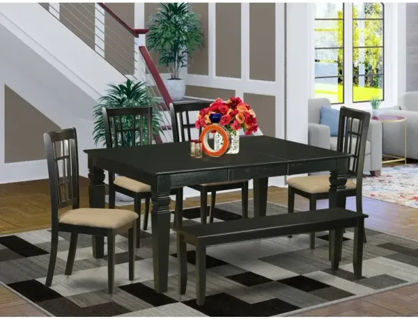 6-Pc Kitchen nook Dining set- Kitchen dinette Table and 4 Dining Chairs with Bench