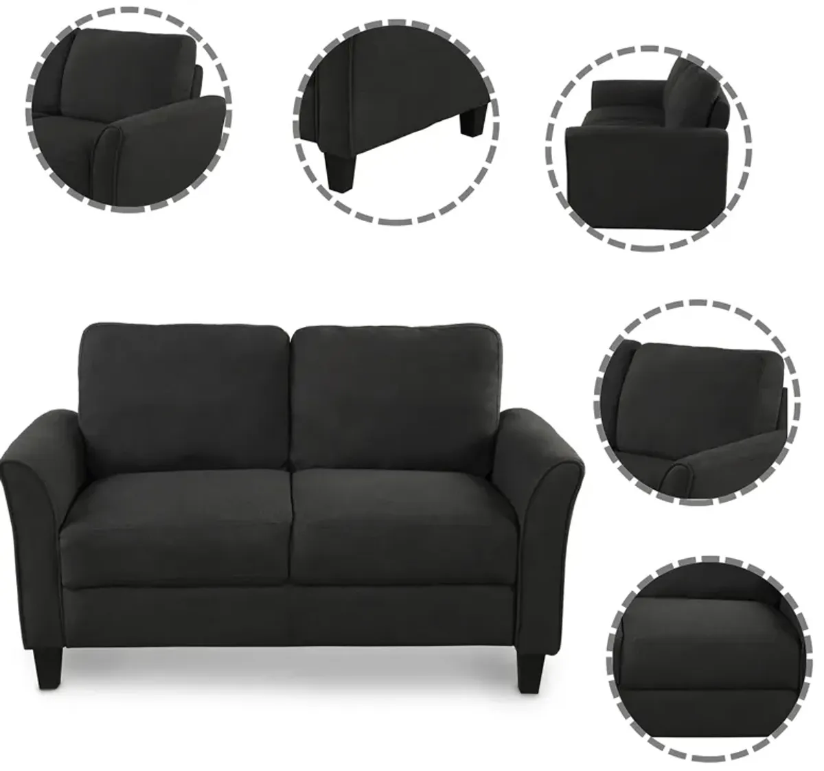 Living Room Furniture Armrest Single Chair and Loveseat Sofa