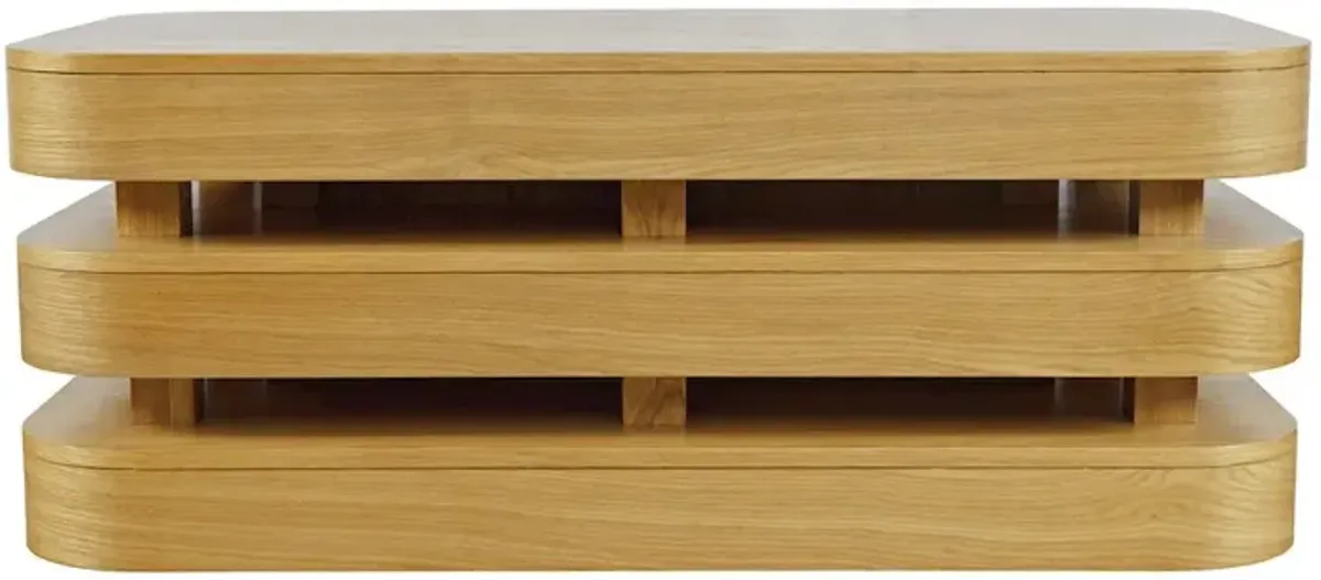 Jofran Brix Mid-Century Modern Floating Sculpture Layered Coffee Table