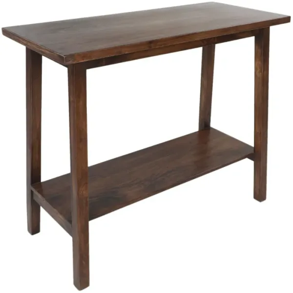 Ito 36 Inch Console Table, 1 Bottom Shelf, Walnut Brown Solid Acacia Wood - Benzara