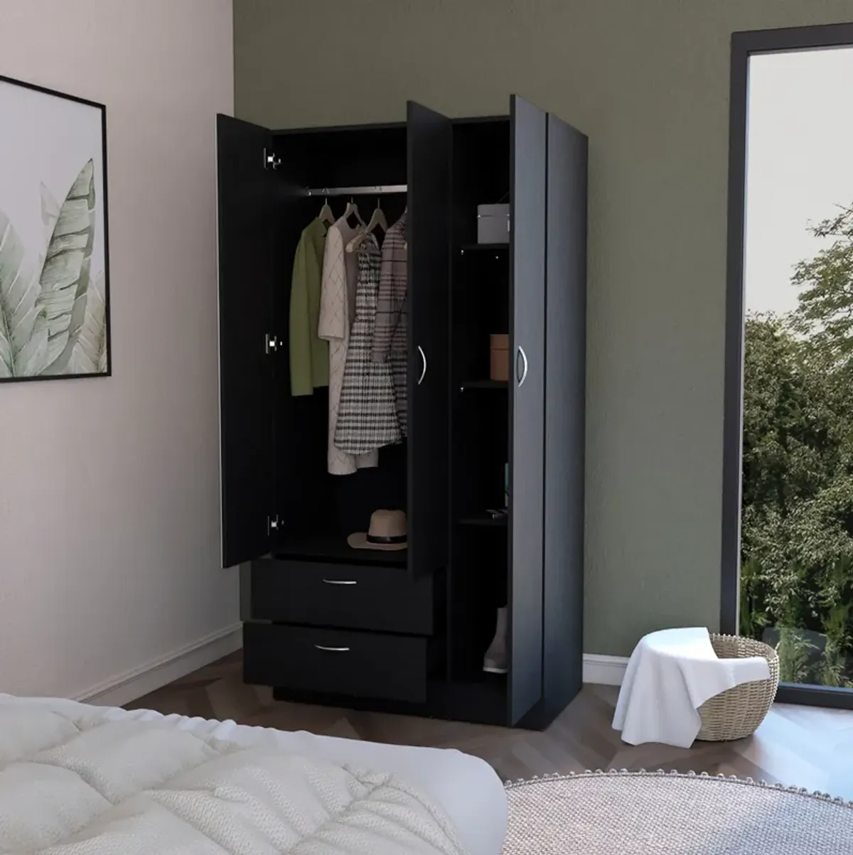 Armoire Haddam, Bedroom, Black