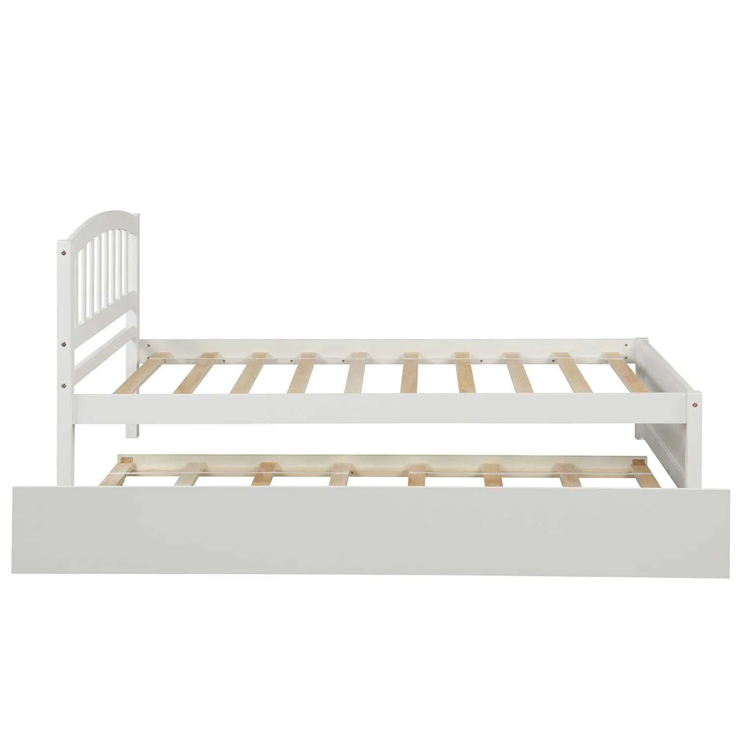 Merax Platform Bed Wood Bed Frame with Trundle