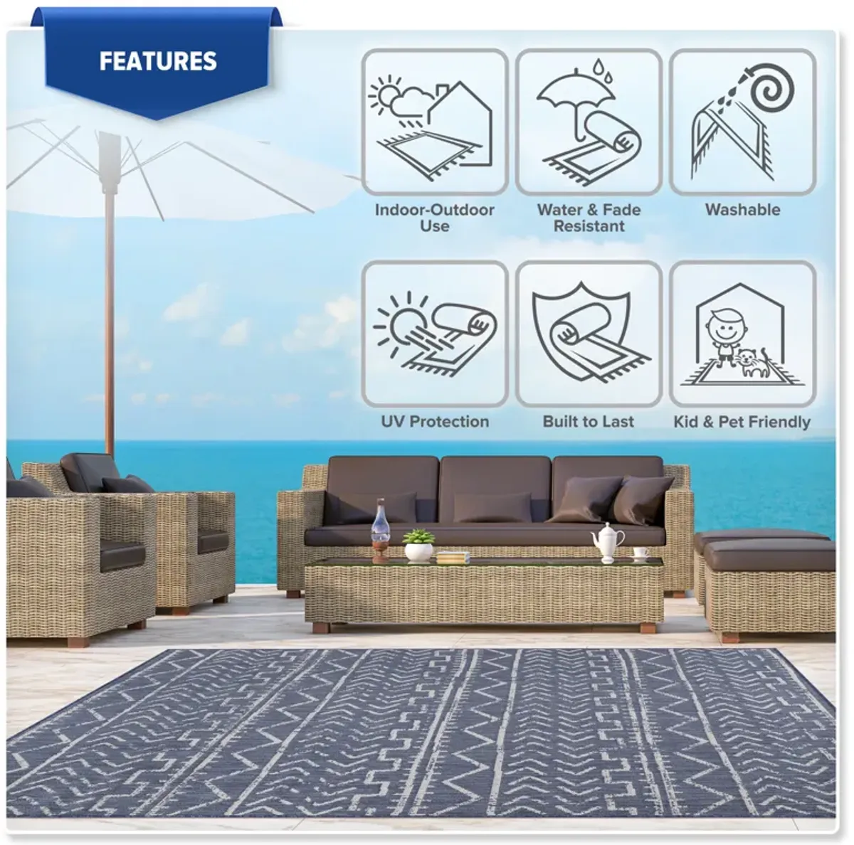 Waikiki Trellis Indoor/Outdoor Area Rug