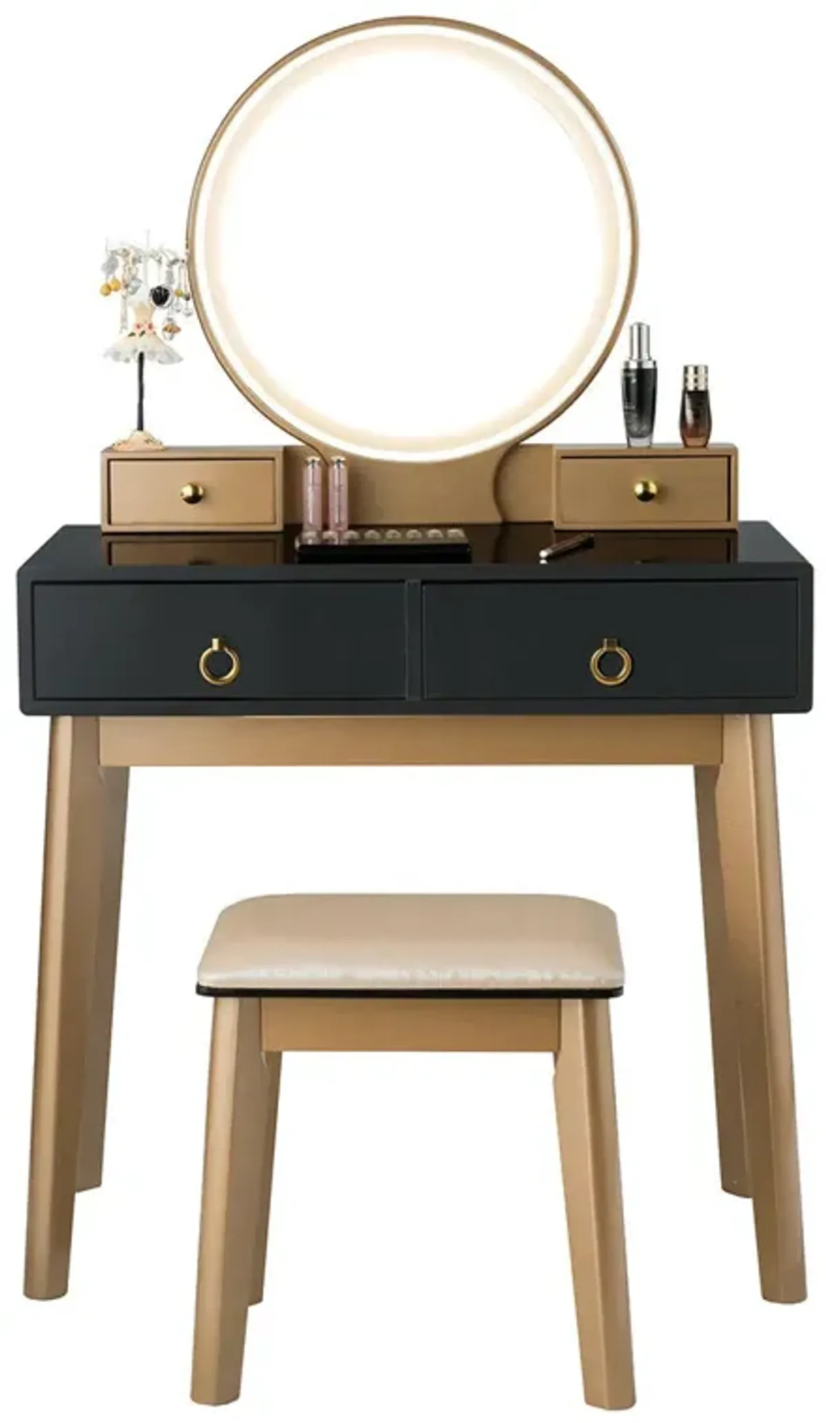 Makeup Vanity Table Set 3 Color Lighting Dressing Table