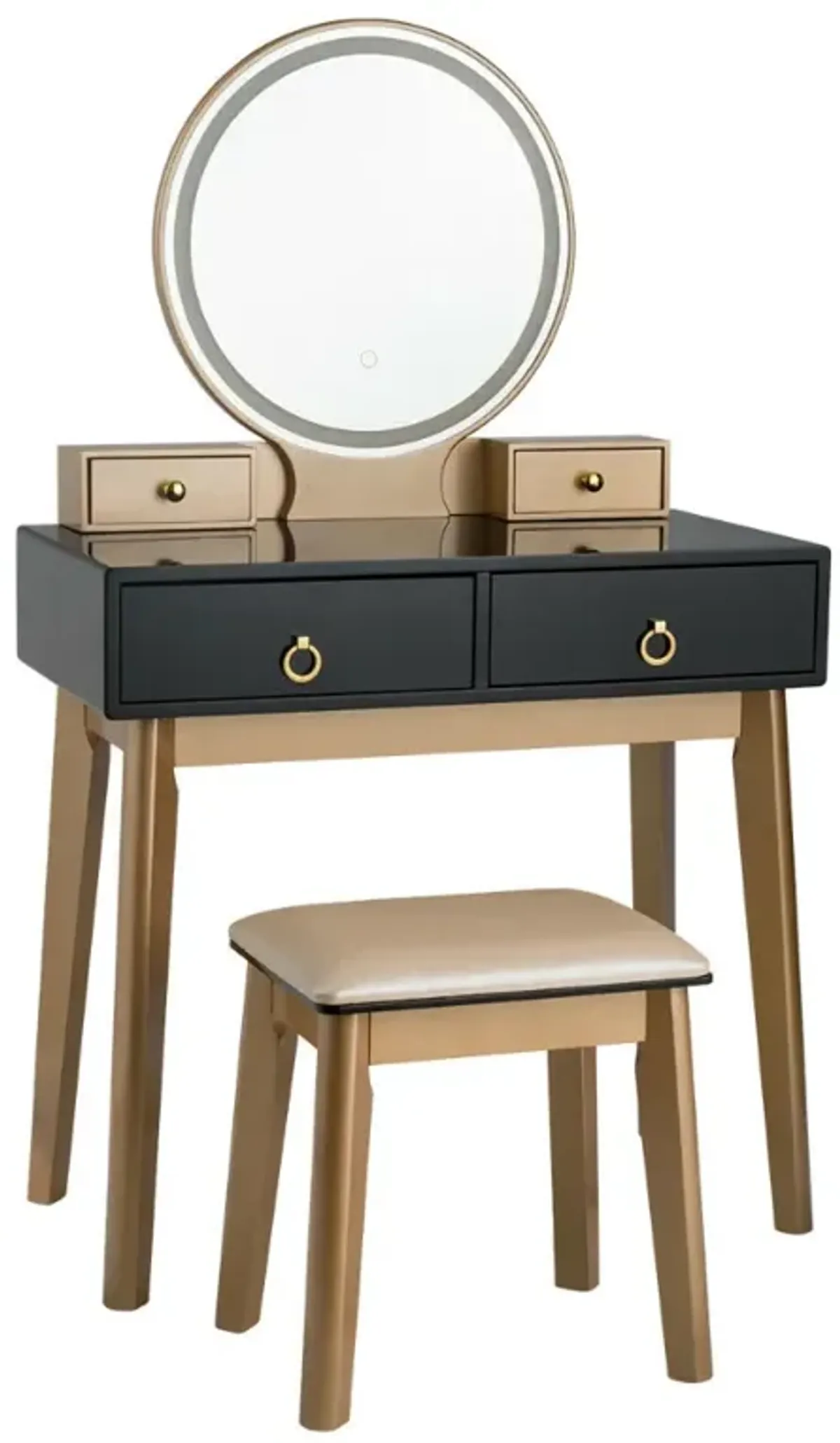 Makeup Vanity Table Set 3 Color Lighting Dressing Table