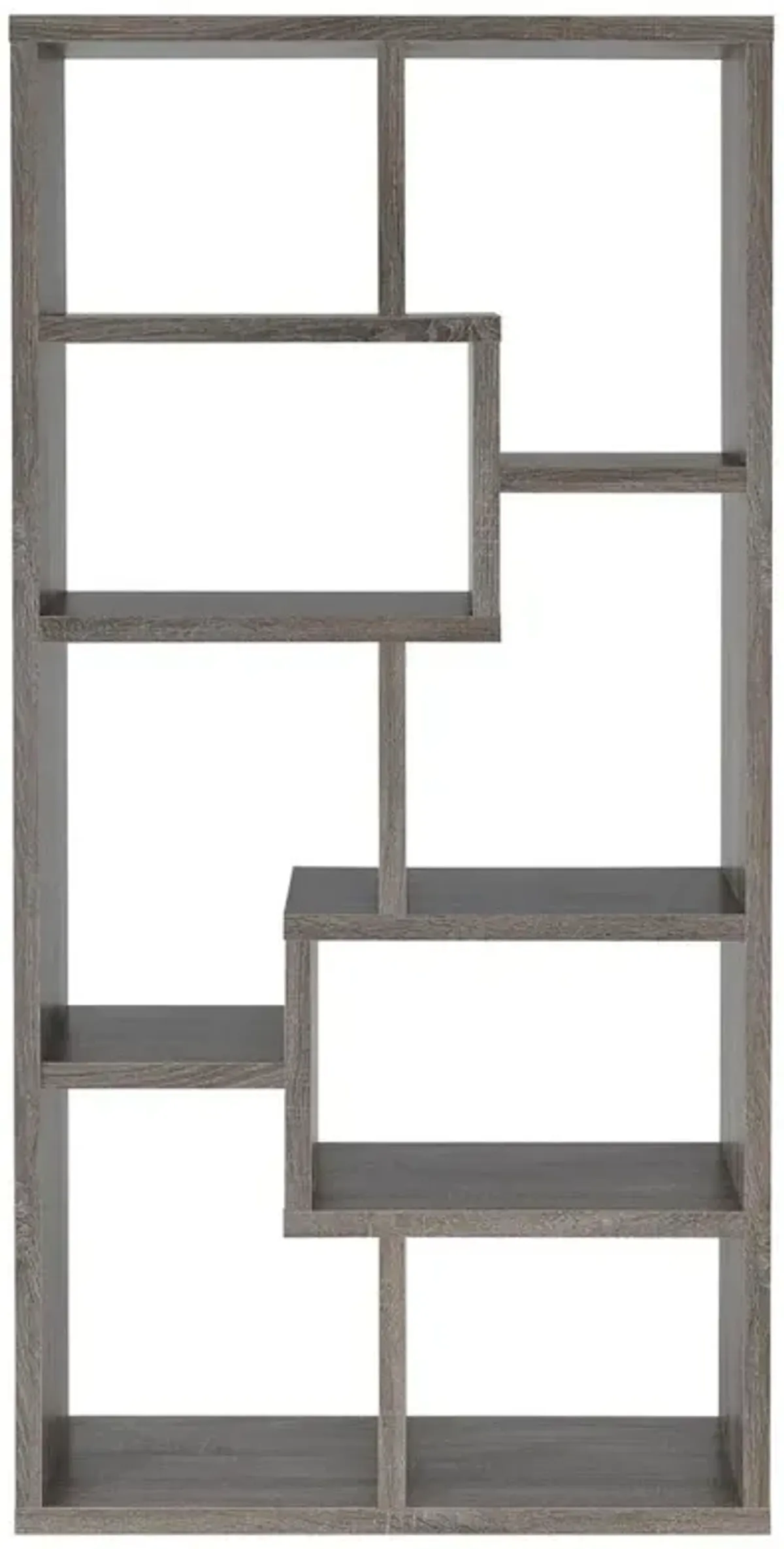 Theo 10-shelf Bookcase Weathered Grey