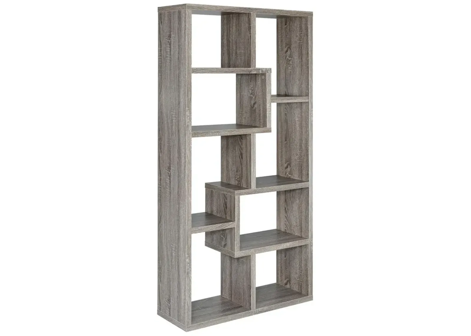 Theo 10-shelf Bookcase Weathered Grey