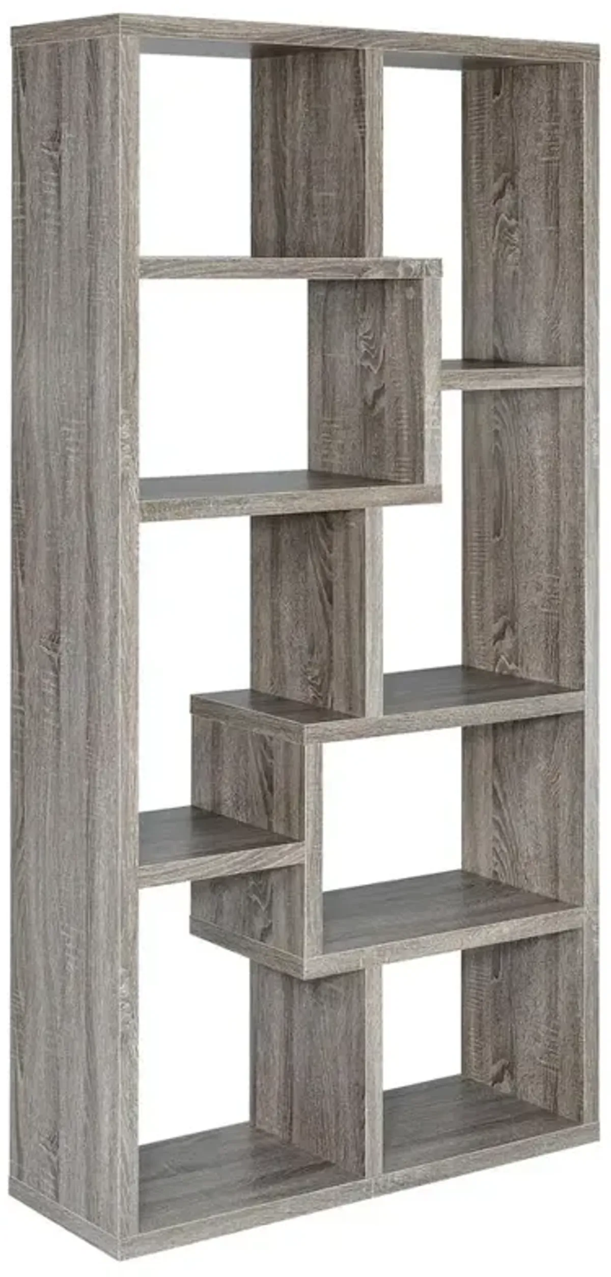 Theo 10-shelf Bookcase Weathered Grey