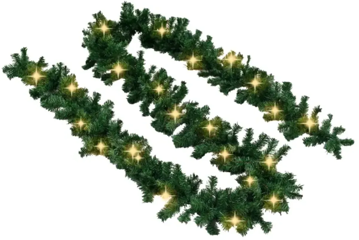 vidaXL Christmas Garland with LED Lights 16.4'