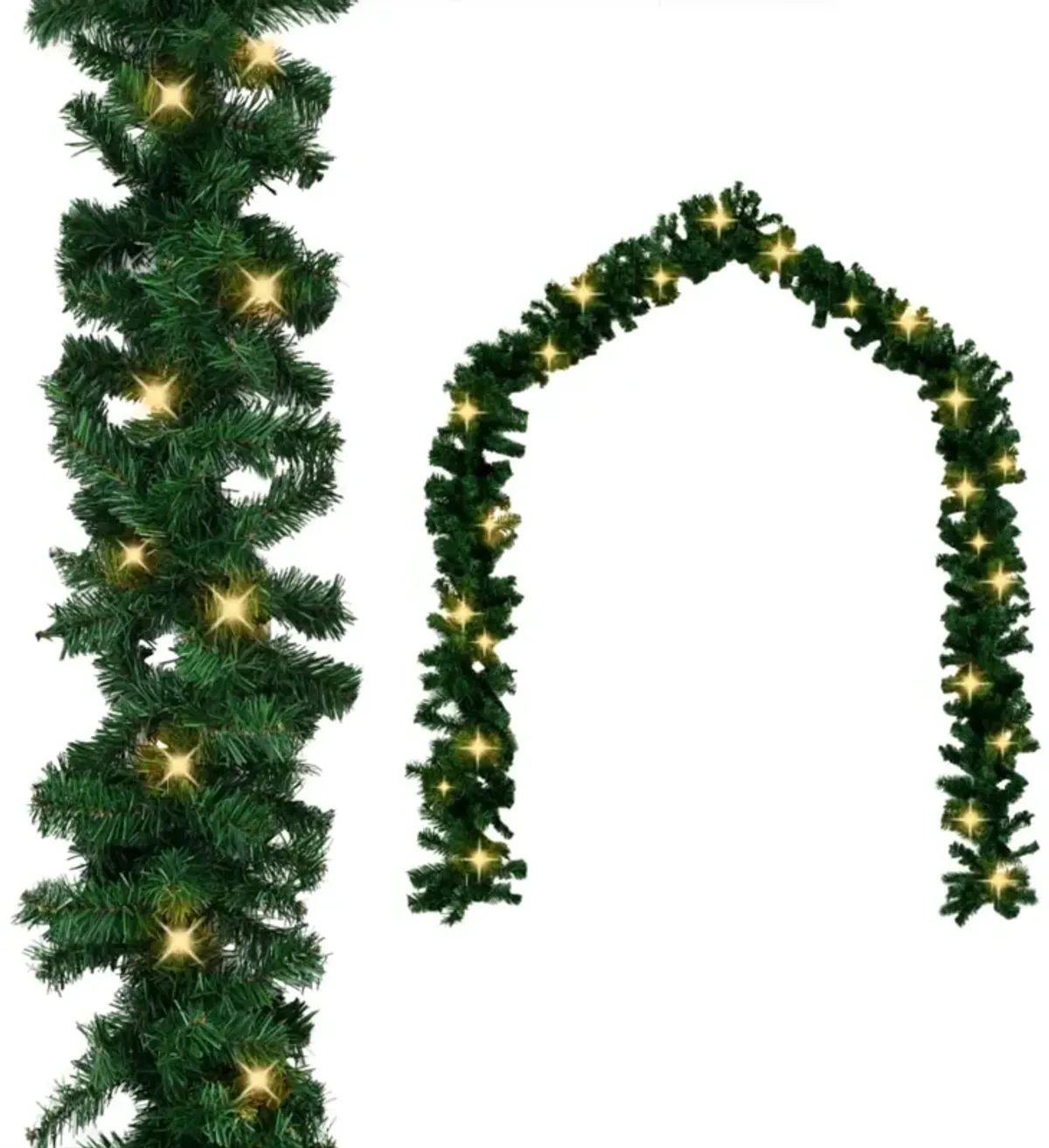 vidaXL Christmas Garland with LED Lights 16.4'