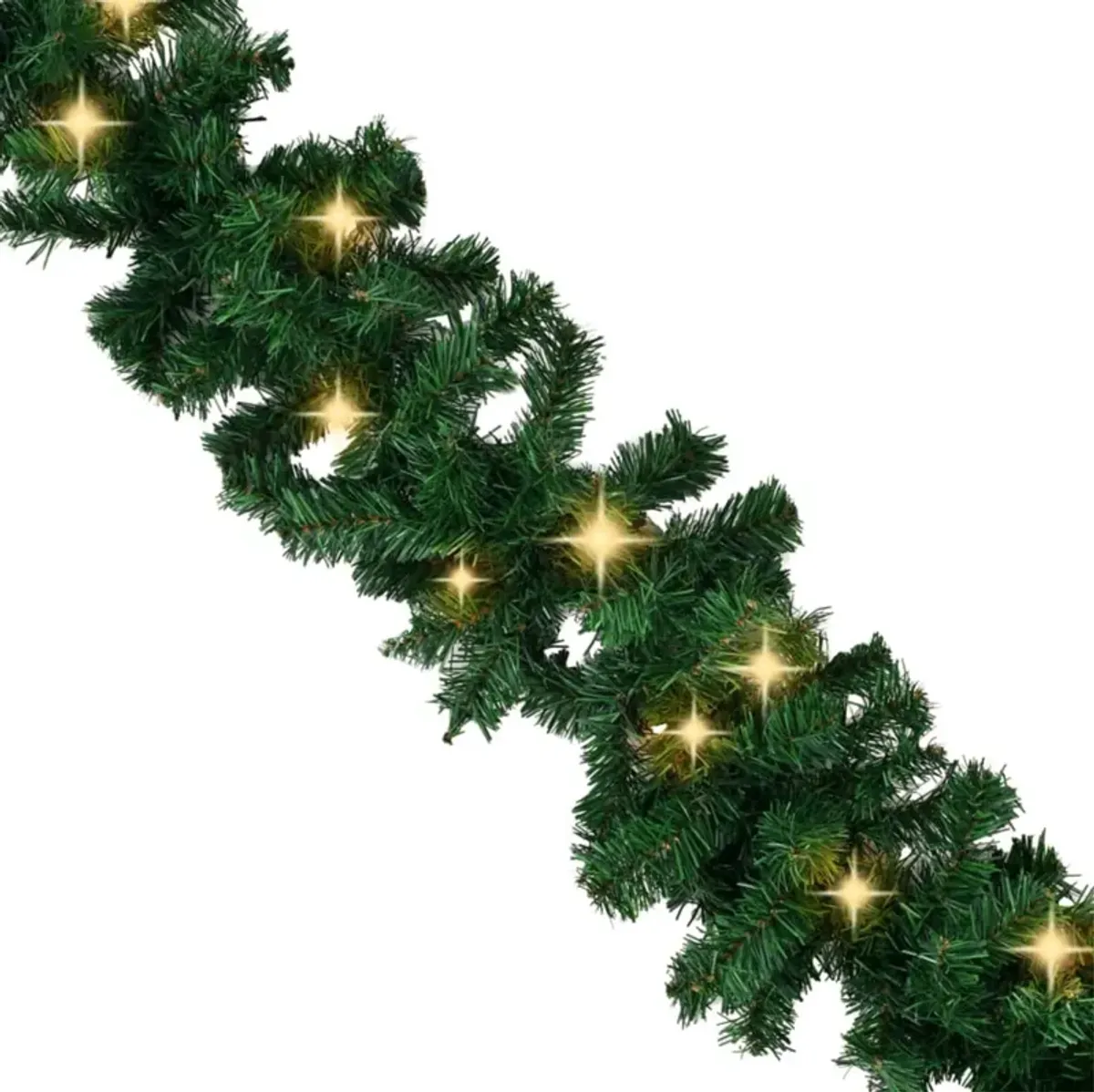 vidaXL Christmas Garland with LED Lights 16.4'