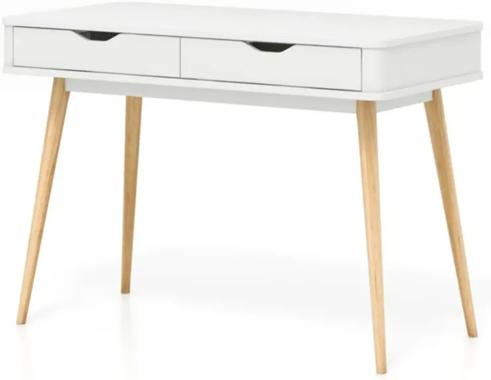 43.5 Inch Computer Desk with 2 Drawers for Small Spaces-White