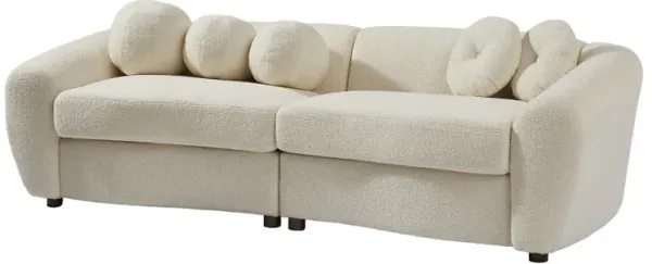 Modern Curved Sofa with Throw Pillows