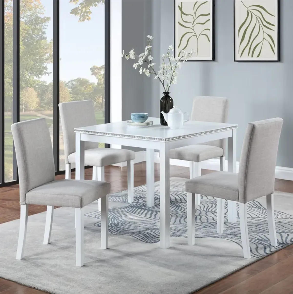 Merax 5 Pieces Wooden Dining Table Set