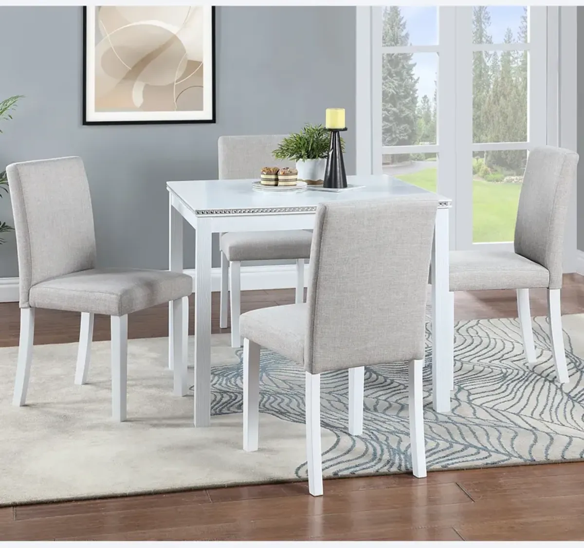 Merax 5 Pieces Wooden Dining Table Set