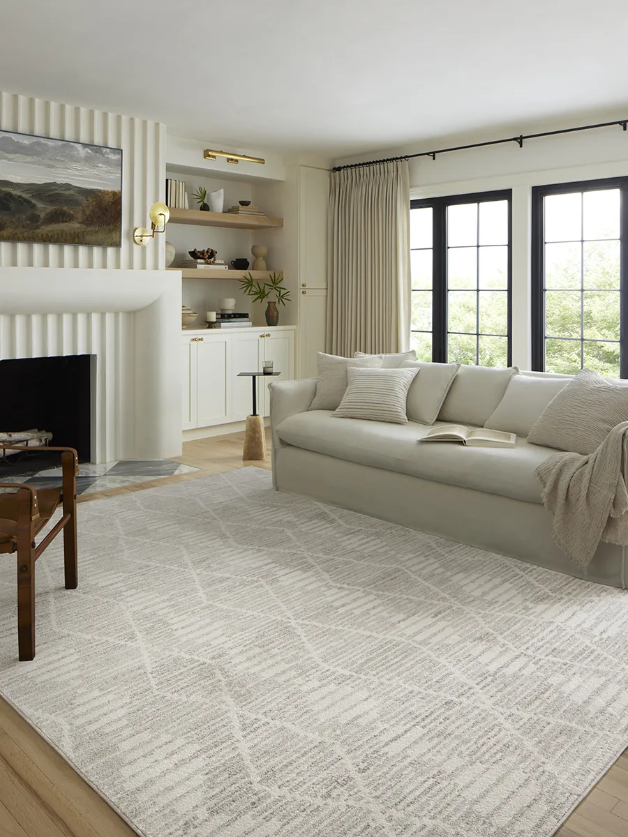 Kamala KAM02 Ivory/Silver 4' x 6' Rug