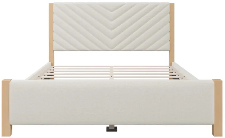 Merax Mid-Century Upholstered Platform Bed Frame