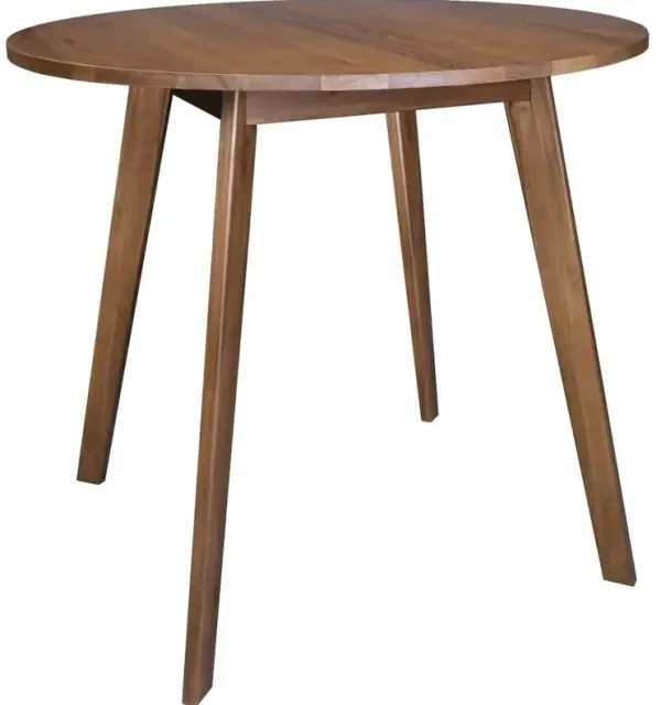 Genuine 36" Round Dining Table with Solid American Gum - Walnut