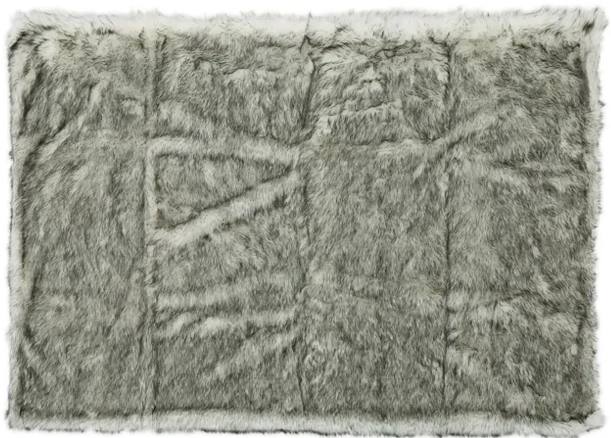 Throw Blanket, 50 x 60 Soft Faux Fur Design, Heather Gray Finish - Benzara
