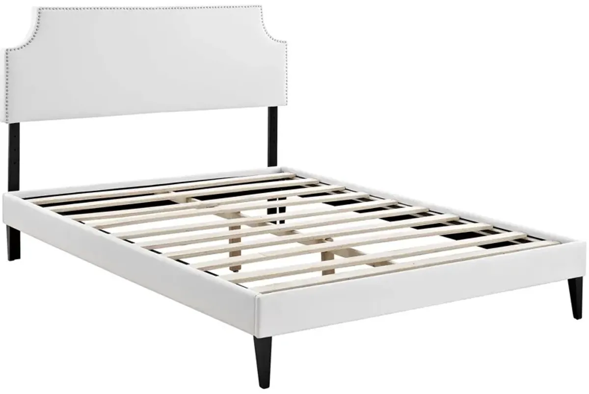 Modway - Corene Queen Vinyl Platform Bed with Squared Tapered Legs