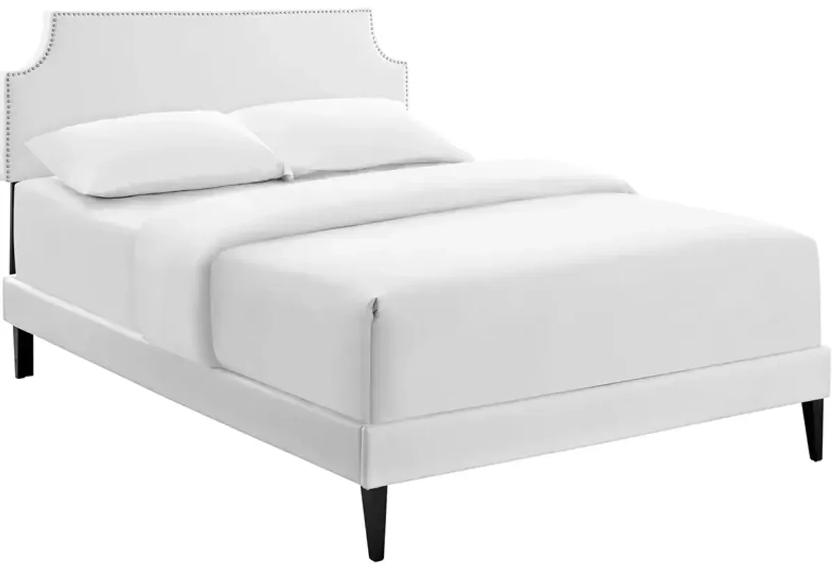 Modway - Corene Queen Vinyl Platform Bed with Squared Tapered Legs